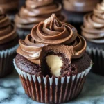 Swirled Chocolate Cupcakes with Creamy Chocolate Filling