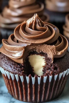 Swirled Chocolate Cupcakes with Creamy Chocolate Filling
