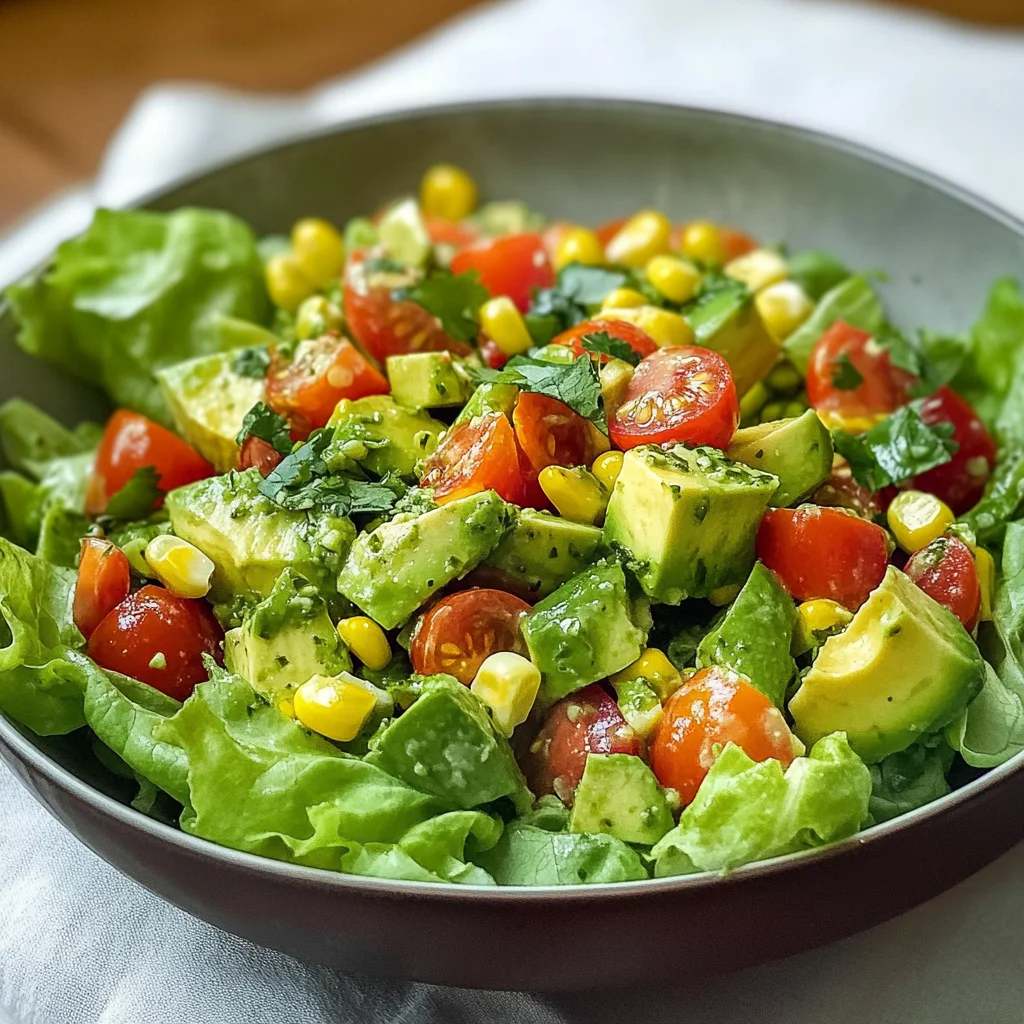 Avocado Salad with Lime Cilantro Dressing