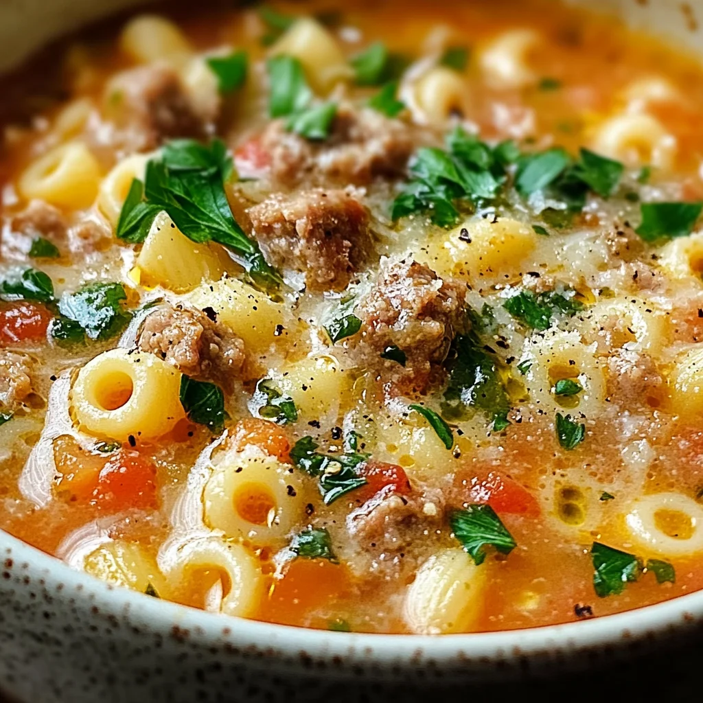BEST Italian Sausage Ditalini Soup