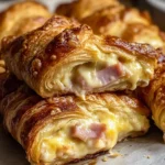 Baked chicken ham and Cheese Croissants Easy Breakfast Bake Recipe!