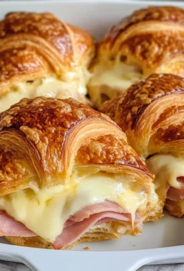 Baked chicken ham and Cheese Croissants Recipe