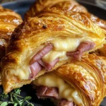 Crispy Air Fryer Beef chicken ham & Cheese Croissants Treat