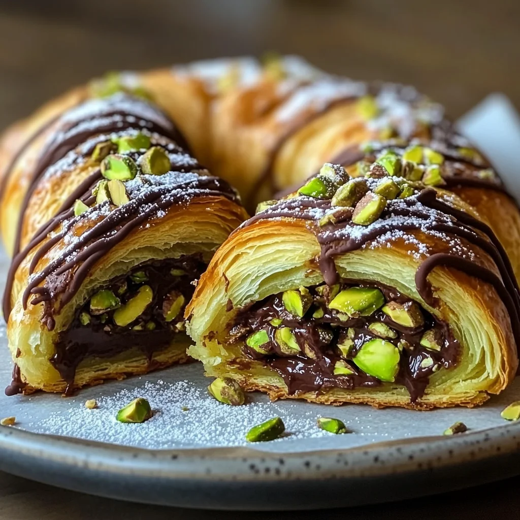 Easy Pistachio Chocolate Croissant Recipe | Homemade French Treat