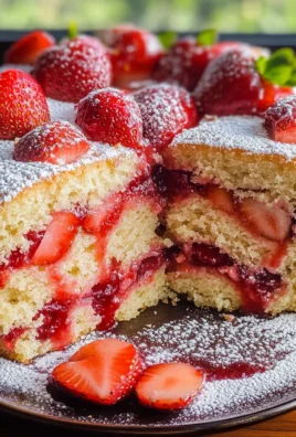 Easy Strawberry Cake with Strawberry Sauce