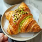 Golden Pistachio Croissants - flirtyfood