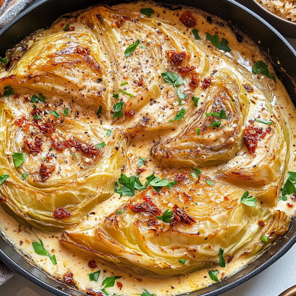 Marry Me Melting Cabbage with Creamy Tuscan Sauce