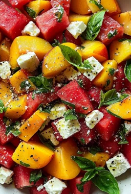 Refreshing and Juicy Watermelon Peach Salad for Hot Summer Days