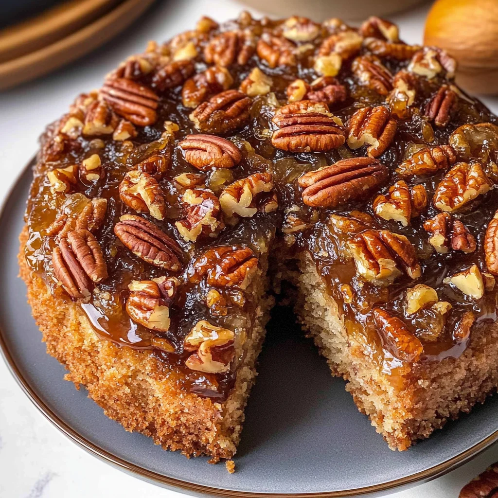 Vegan Pecan Upside Down Cake